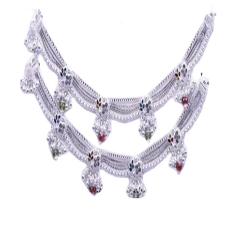 Fancy Ladies Silver Anklet - 925 Sterling Silver Antique Appearance Gift-Ready Plastic Box Packaging | Perfect for Anniversary Party and Wedding