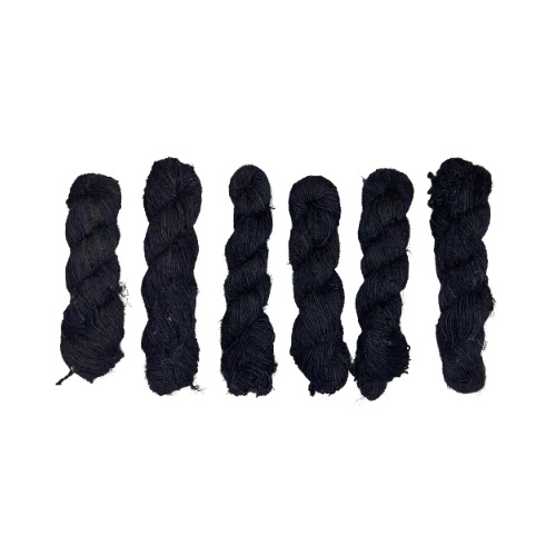 Black Recycled Sari Silk Yarn