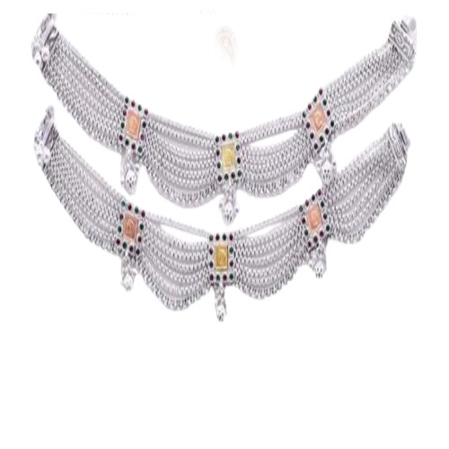 Bridal Silver Anklets - Gender: Women