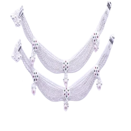 Daily Wear Silver Anklets - Gender: Women
