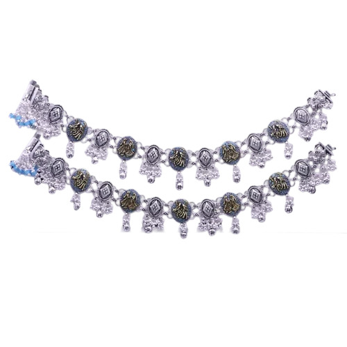 Fancy Silver Anklet - Gender: Women