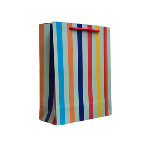 Multicolor Striped Paper Gift Bags