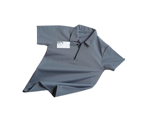 Polyester T Shirt - Adult Size XS to XXXL, Gray Color, Polo Collar, Short Sleeve, Modern Design | Breathable, Quick Dry, Skin-Friendly, Regular Fit
