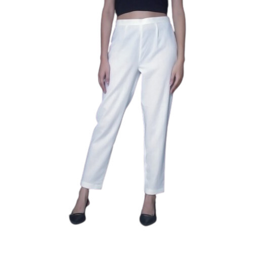 Women Off White Tailored Fit Pants - Feature: Pure Handloom Khadi Cotton