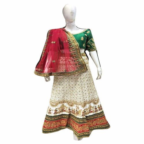 Lehenga - Color: Red & Green