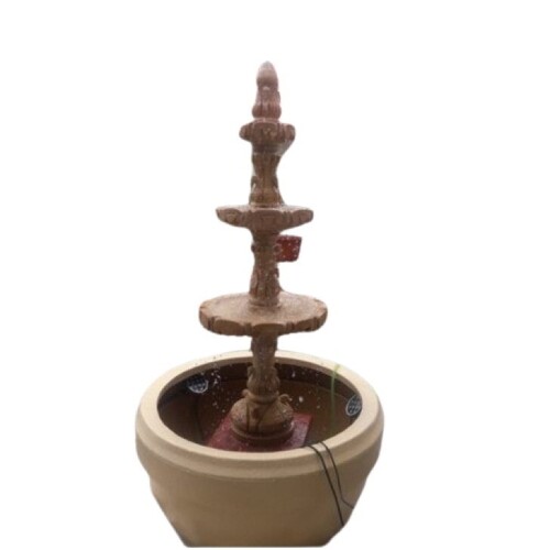 Stone Step Water Fountain - Color: Brown