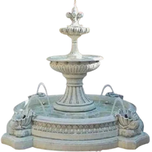 Three Tier White Marble Fountain