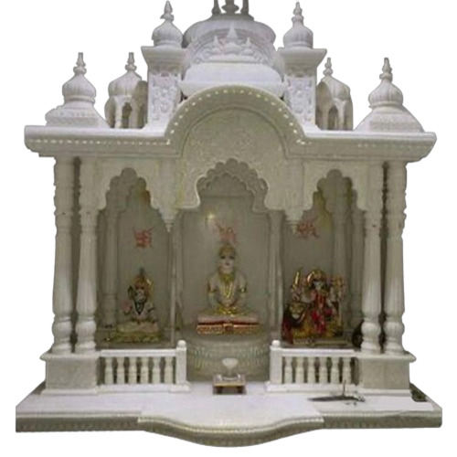 Indian Marble Carved Indoor Temple - Color: White