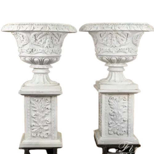 Marble Flower Pot - Color: White