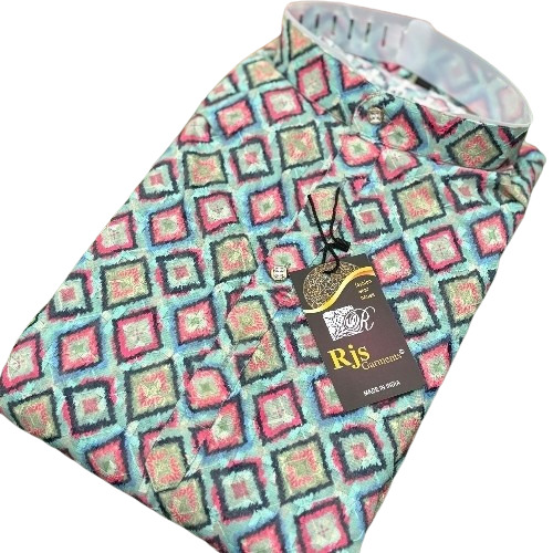 Men Chikan Digital Print Kurta