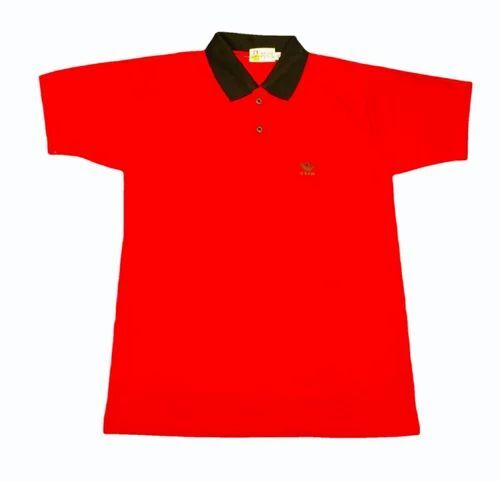 Red Color Collar T Shirt