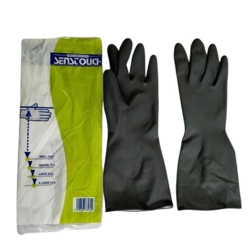 Black Rubber Hand Gloves