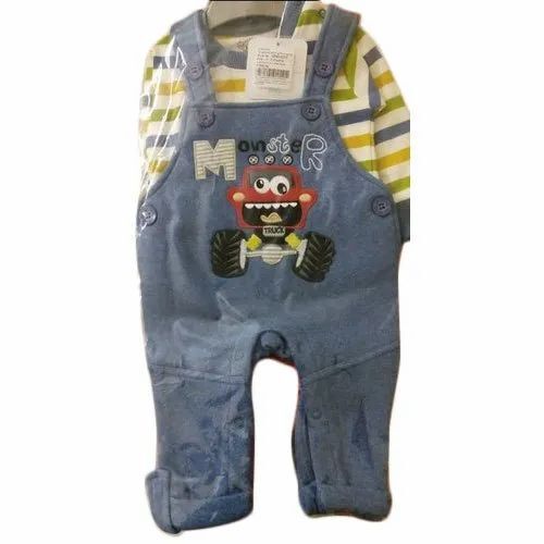 Kids Designer Printed Dungaree Dress - Age Group: New Born To 2 Year