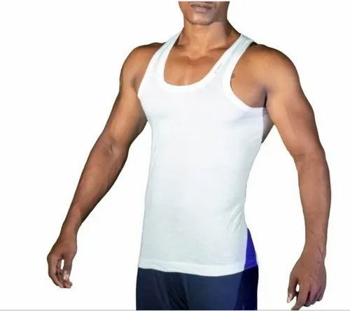 White Color Men Cotton Vest