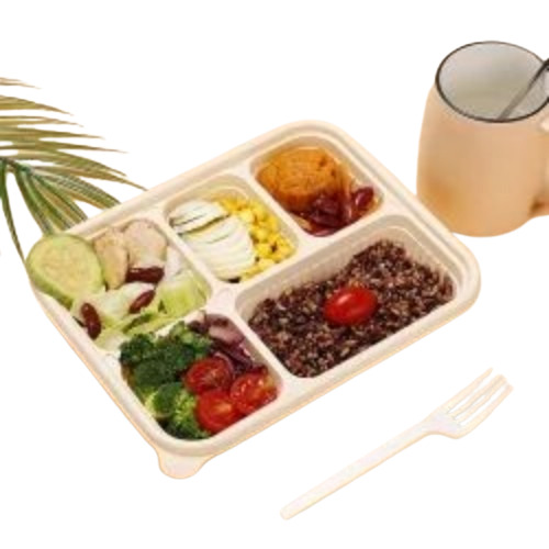 Eco Friendly Meal Tray 5cp With Lid