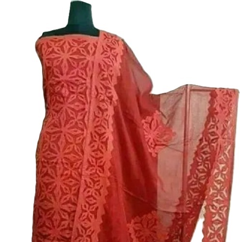 Applique Cut Work Dress Material