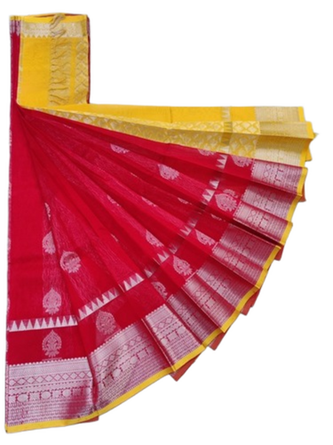 Red Printed Soft Silk Saree - Occasion: Party Wear