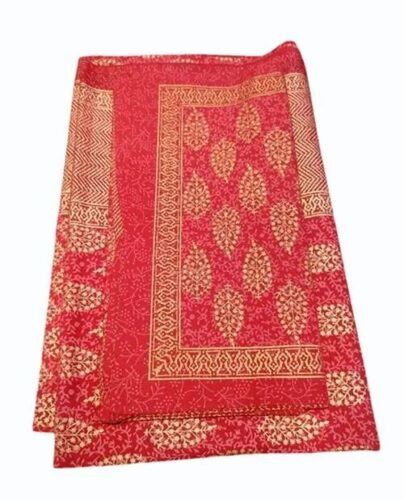 Red Cotton Ajrakh Queen Bedsheet