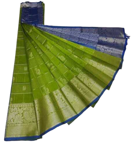 Green Printed Soft Silk Saree - Occasion: Party Wear