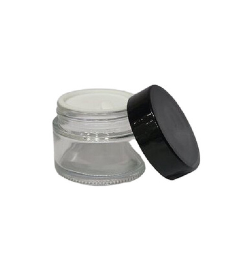 50gm Clear Glass Jar With Black Cap