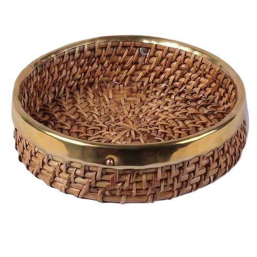 Decorative Round Wicker Tray