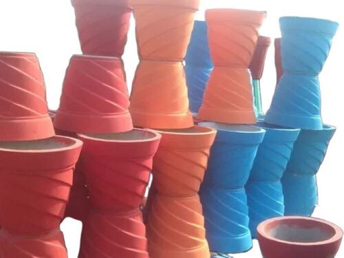 Cement Flower Pots - Color: Multicolor