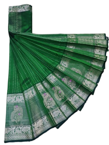 Green Soft Silk Saree - Occasion: Party Wear