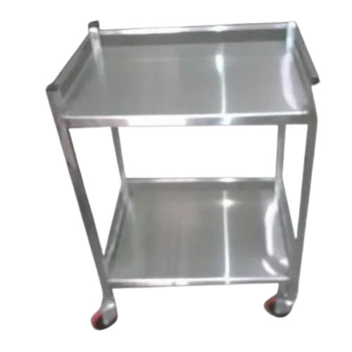 Silver Stainless Steel Instrument Trolley
