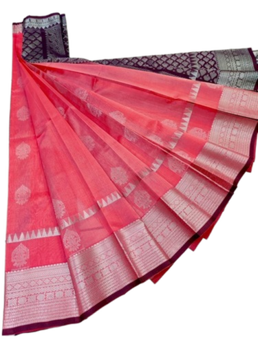 Soft Silk Saree With Beautiful Birds Design Zari Butis