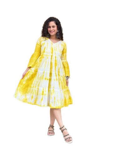 Sunshine Yellow Tie-Dye Dress - Color: Yes