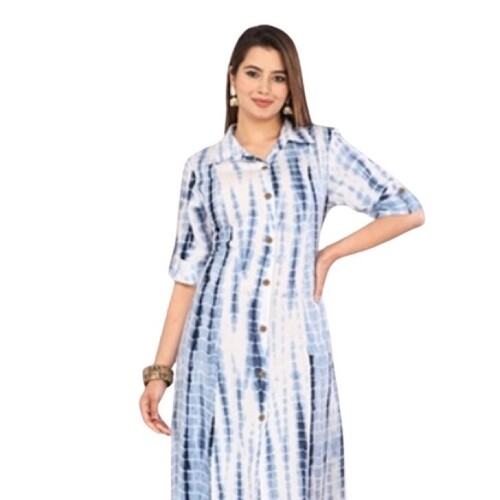 Rayon Suits - Color: White And Blue