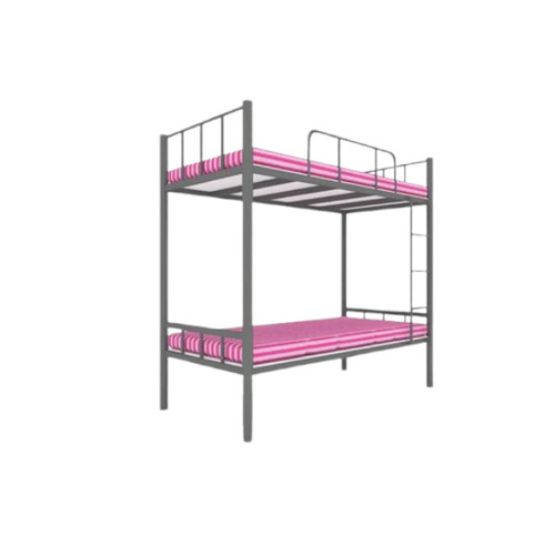 Metal Bunk Bed - Iron, 6 Feet x 2.5 Feet, Grey and Black | Modern Design, Durable and Rust Free, No Assembly Required, Suitable for Hostels