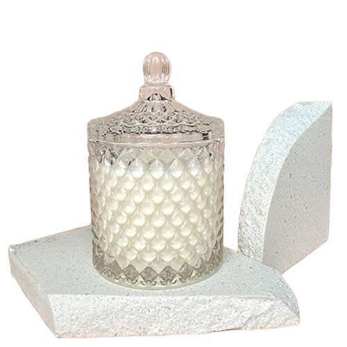 Glass Crystal Jars - Color: White
