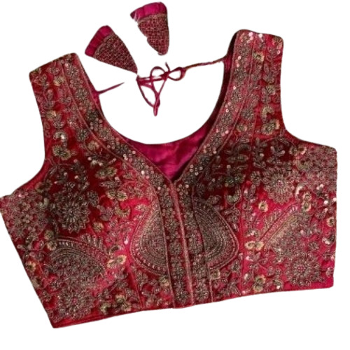 Heavy Work Designer Blouse - Color: Red