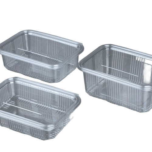 Pet Hinged Rectangle Container 150Cc - Color: Transparent