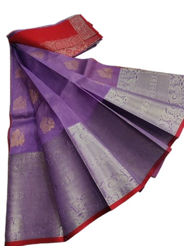 Designer Cotton Silk Saree - Color: Purple