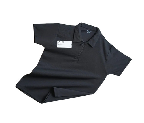 Collar T Shirts - Polyester, XS-XXXL, Black, Breathable Quick Dry | Polo Collar, Short Sleeves, Skin-Friendly