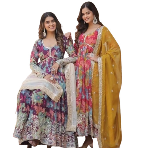 Alia Cut Gown With Dupatta Set