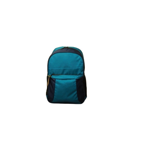 Blue Plain Polyester Laptop Backpack Bag