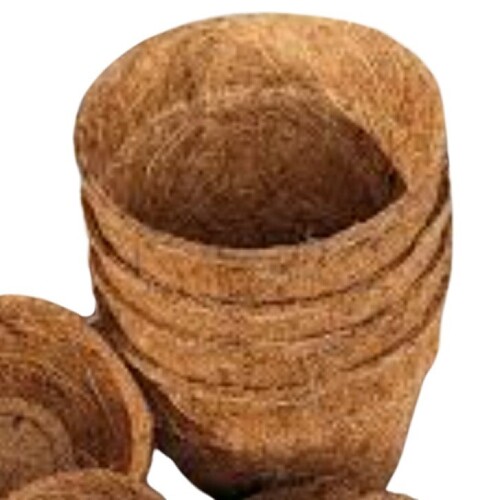 Brown Coco Fiber Planter - Finish: Matt
