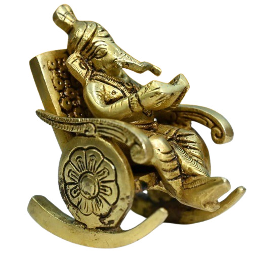 Brass Ganesh Rocking Sitting On A Chair