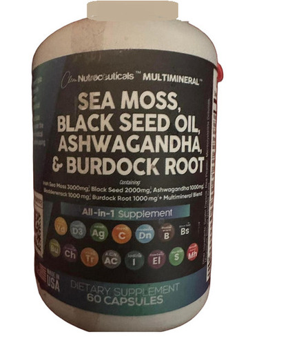 Sea Moss Black Seed Oil Ashwagandha 60 Capsules
