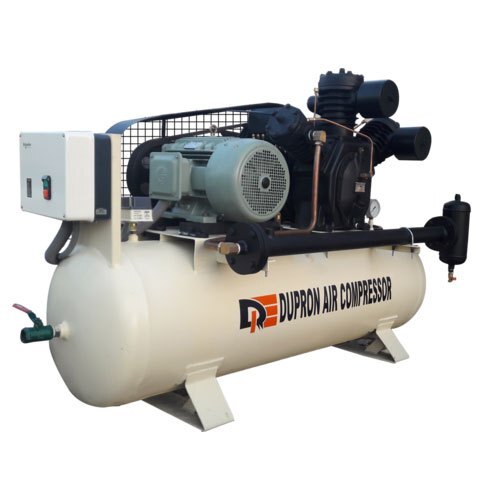 Industrial Air Compressor - Standard Size, Gray Color | AC Power Source, 1 Year Warranty, Long Lasting Performance, Box Packaging