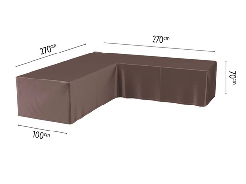 L Shape Polco Premium Outdoor Furniture Covers - Color: Black/Brown/Grey