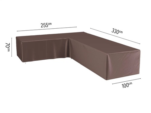 Polco Premium L Shape Left Outdoor Furniture Covers - Color: Black/Brown/Grey