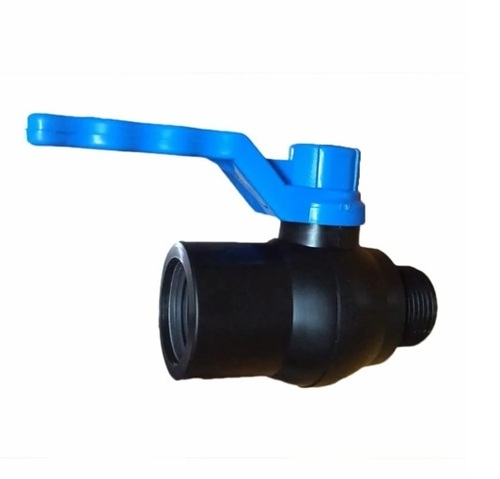 Pvc Ball Valve - Plastic, Standard Size, Black & Blue | Easy to Install, Medium Pressure, Leak Resistant for Plumbing Applications