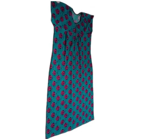 Sarina Ladies Blue Cotton Nighty - Feature: Comfortable To Wear