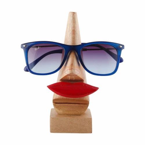 Wooden Nose Shaped Eyeglass Spectacle Holder