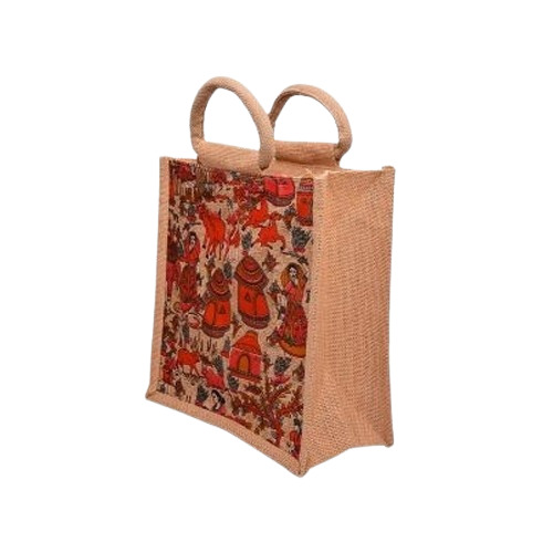 Designer Jute Shopping Bag - Color: Brown