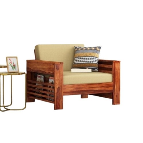 Teak Wood Single Seater Sofa - Assembly: No Assembly Required